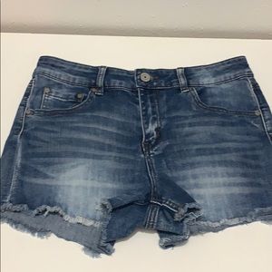 Denim high waisted shorts
